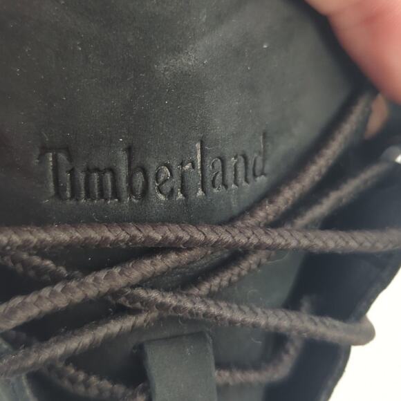 Timberland Tillston Heeled Boots Sz 7.5 Black Suede Baddie Streetwear Punk Goth - Picture 9 of 14